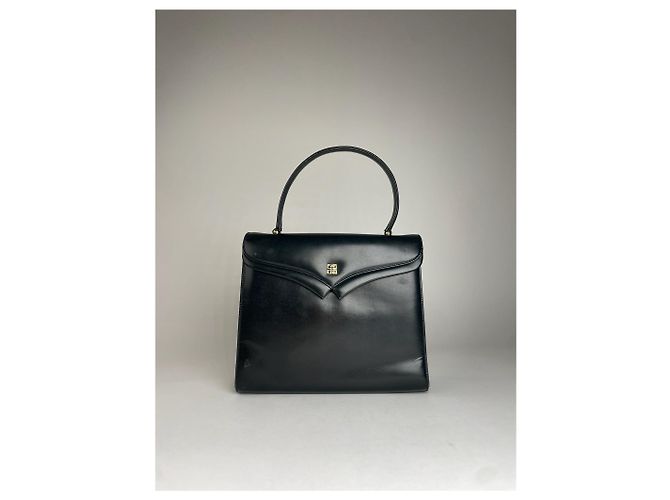 Vintage Givenchy Lederhandtasche Schwarz - Ansicht 8