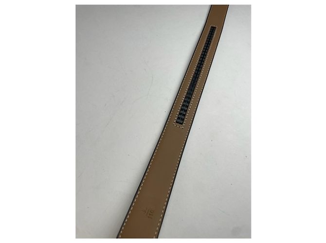 Céline Schwarzer Leder-Gürtel mit Vintage Celine Paris Wagenlogo - Ansicht 7