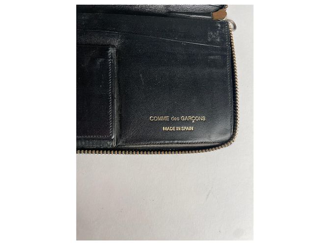 Comme Des Garcons Vintage Celine Paris Snake Emblossed Leather Wallet Black - view 4