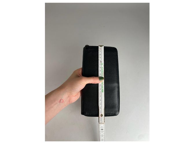 Comme Des Garcons Vintage Celine Paris Snake Emblossed Leather Wallet Black - view 9