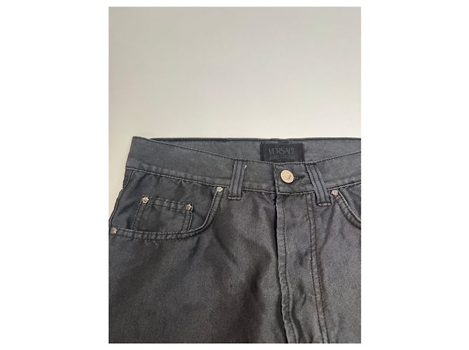 Vintage Versace Hose Anthrazit M Anthrazitgrau - Ansicht 4