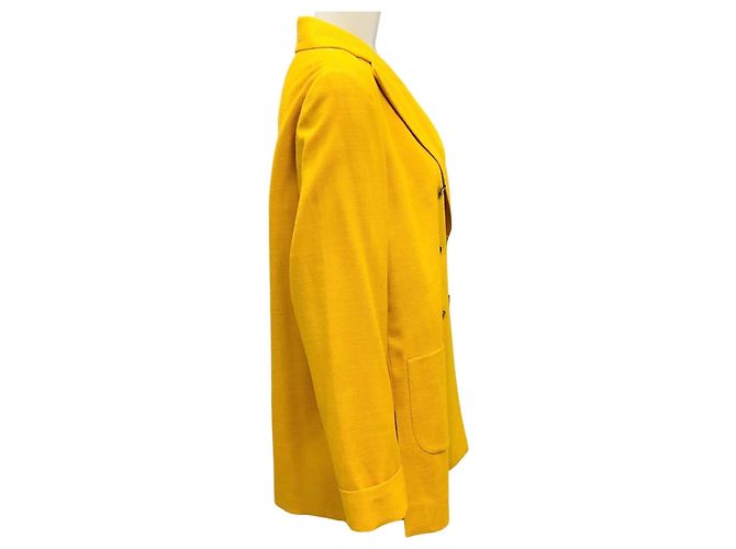 Kiton Mustard Yellow Double Breasted Blazer - view 2
