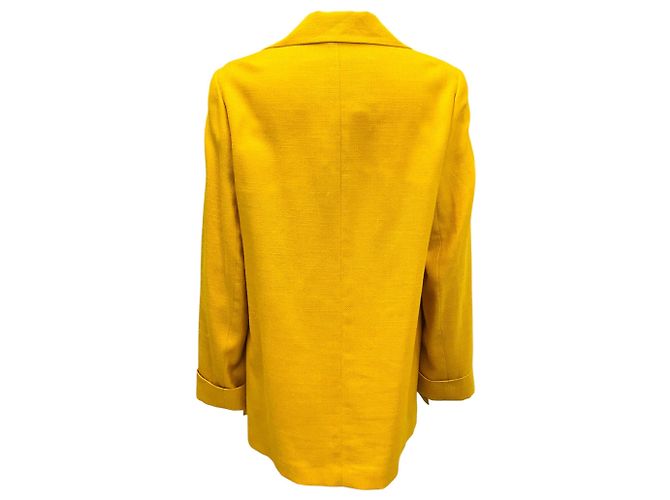 Kiton Mustard Yellow Double Breasted Blazer - view 3
