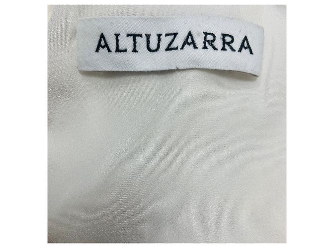 Vestido midi de lino blanco con flecos y mangas cortas Altuzarra - vista 4