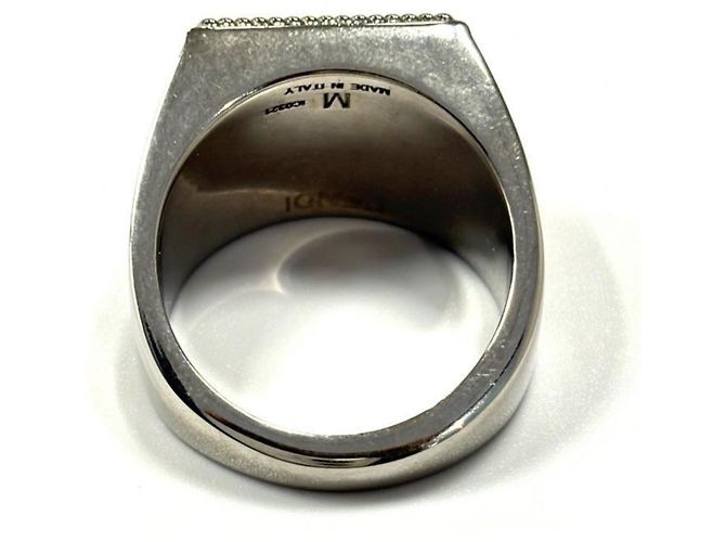 Bague en argent avec logo FF de Fendi - vue 6