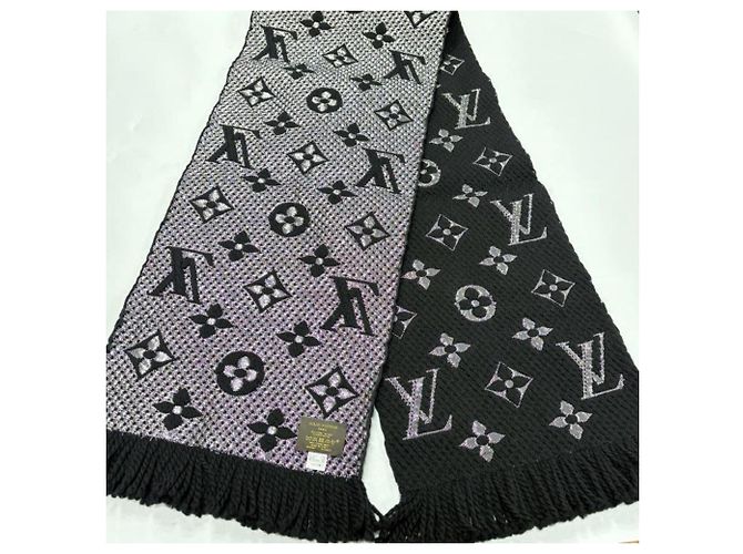 Sciarpa Logomania Noir Louis Vuitton Nero Argento - vista 5