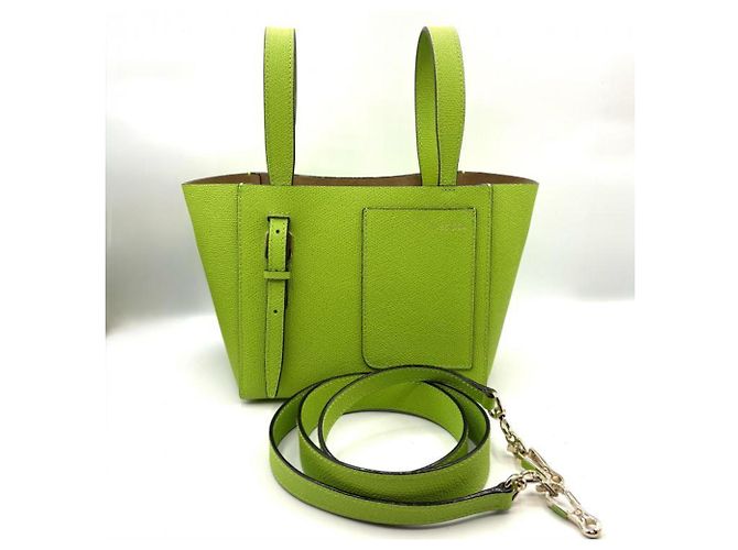 Borsa a spalla micro a secchiello Valextra in verde mela - vista 10