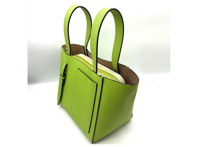 Borsa a spalla micro a secchiello Valextra in verde mela - vista 3