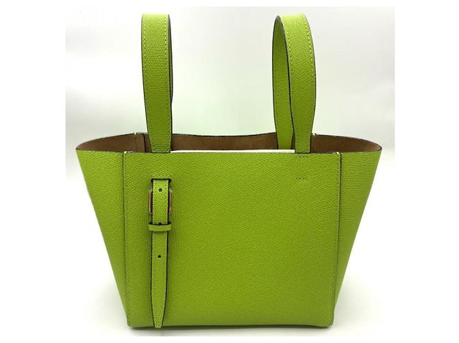 Borsa a spalla micro a secchiello Valextra in verde mela - vista 4