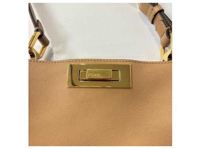 Borsa Fendi Peekaboo Soft Medium Beige - vista 5