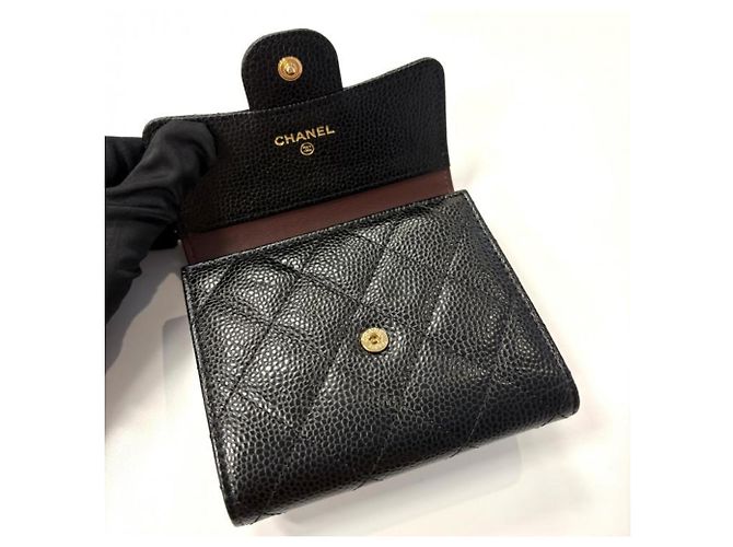 Monedero de cuero negro Chanel - vista 3