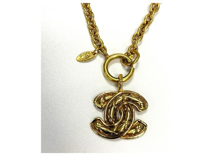 Collana Vintage Coco Mark Matelassé di CHANEL D'oro - vista 5