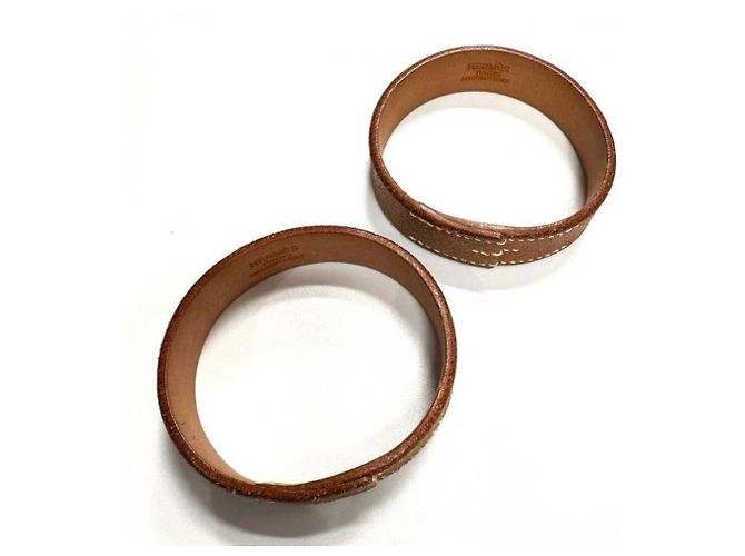 Hermès Set di bracciali in pelle marrone Hermes Pourtour - vista 2