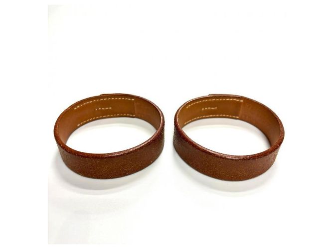 Hermès Set di bracciali in pelle marrone Hermes Pourtour - vista 7