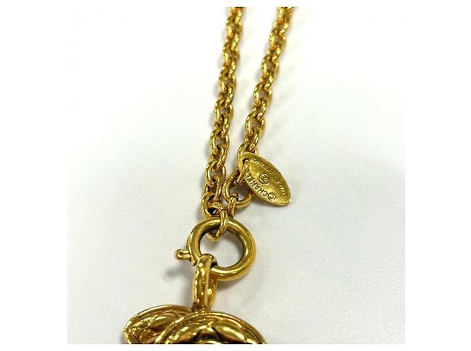 Collana CHANEL Vintage Matelassé Coco Mark in GP dorato D'oro - vista 5