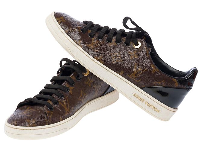 Scarpa LOUIS VUITTON FrontRow in Tela Marrone - 103244 - vista 3