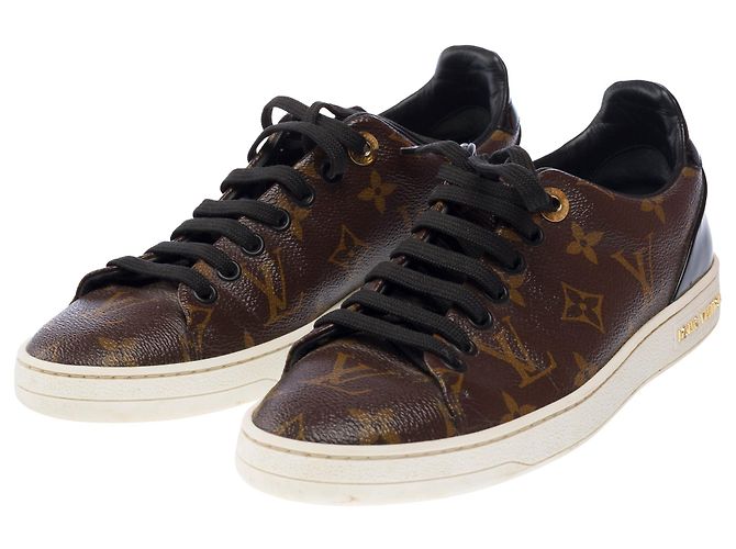 Scarpa LOUIS VUITTON FrontRow in Tela Marrone - 103244 - vista 4