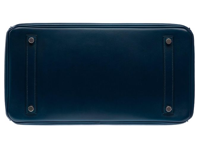 Hermès Borsa HERMES Birkin 35 in Pelle Blu - 103221 - vista 11
