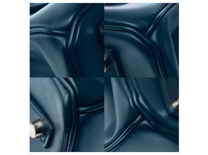 Hermès Borsa HERMES Birkin 35 in Pelle Blu - 103221 - vista 12