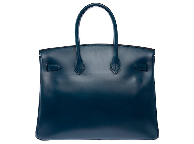 Hermès Borsa HERMES Birkin 35 in Pelle Blu - 103221 - vista 4