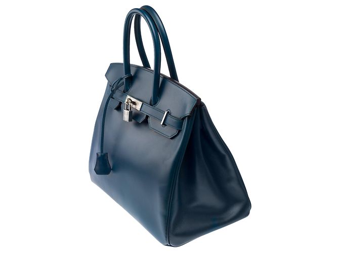 Hermès Borsa HERMES Birkin 35 in Pelle Blu - 103221 - vista 5