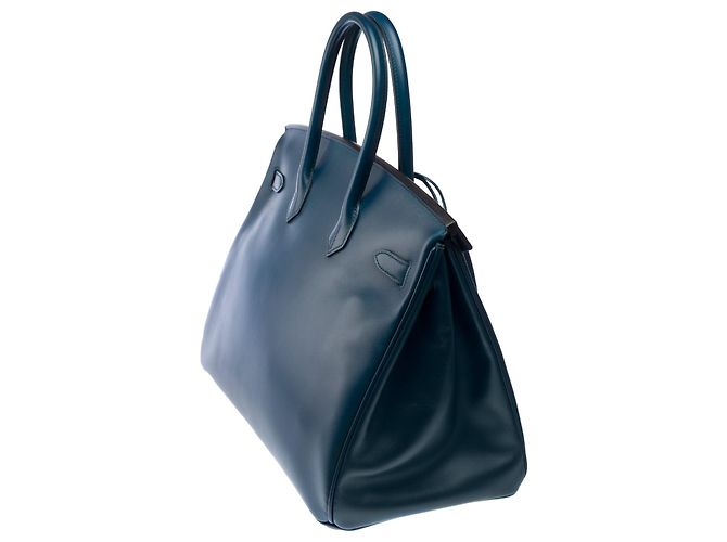 Hermès Borsa HERMES Birkin 35 in Pelle Blu - 103221 - vista 6