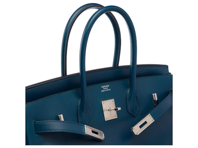 Hermès Borsa HERMES Birkin 35 in Pelle Blu - 103221 - vista 7