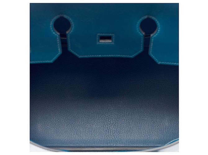 Hermès Borsa HERMES Birkin 35 in Pelle Blu - 103221 - vista 9