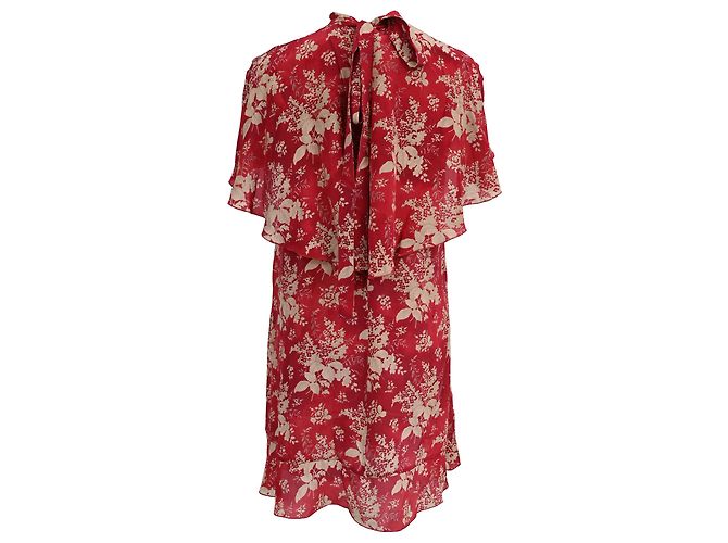 Marc by Marc Jacobs Vestido Mini con Estampado Floral Efecto Capa en Seda Roja de Red Valentino - vista 3