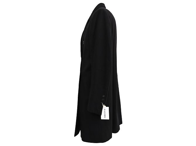 Doppelt gefütterter Mantel von Rick Owens aus schwarzer Wolle - Ansicht 2