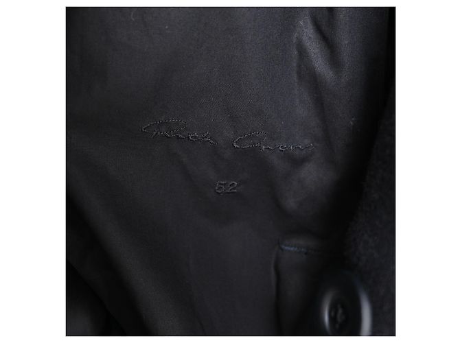 Doppelt gefütterter Mantel von Rick Owens aus schwarzer Wolle - Ansicht 4