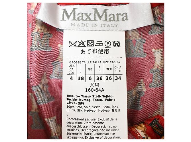 Pantalon large à imprimé tigre Robin de Max Mara en soie bordeaux Rouge - vue 4