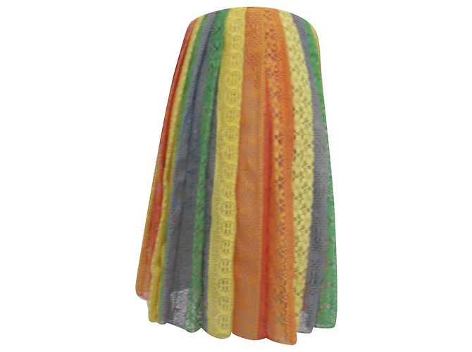 Gonna Mini in Pizzo Multicolore in Cotone Valentino Garavani - vista 2