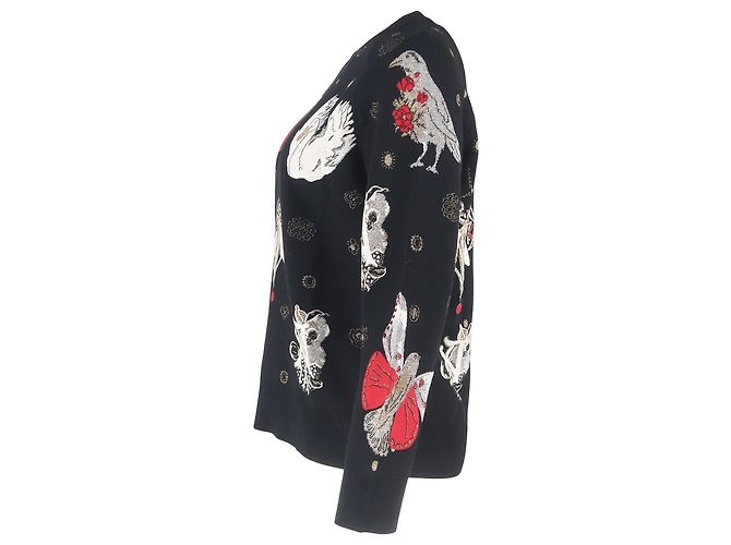 Alexander McQueen Gothic Fairytale bedruckter Pullover aus schwarzer Wolle - Ansicht 2
