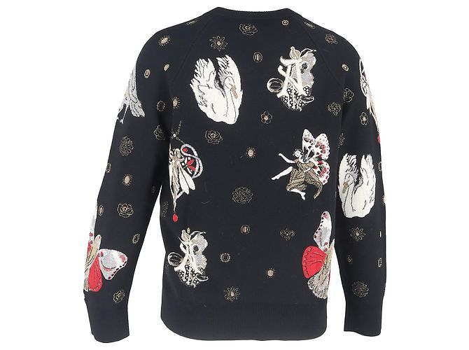 Alexander McQueen Gothic Fairytale bedruckter Pullover aus schwarzer Wolle - Ansicht 3