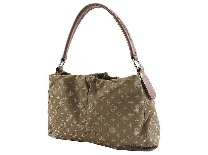 Autre Marque Borsa a Spalla in Nylon Fleur-de-lis Rame Verde Cachi - vista 2