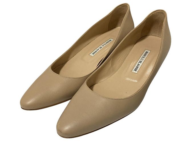 BB30 Leder Pumps von Manolo Blahnik Beige - Ansicht 2