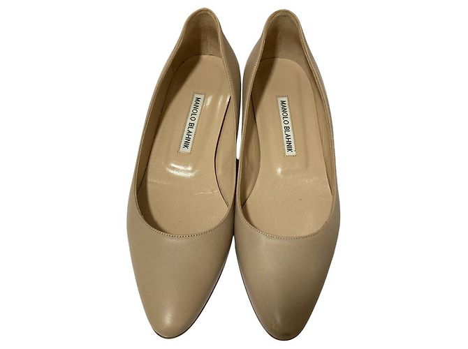 BB30 Leder Pumps von Manolo Blahnik Beige - Ansicht 3