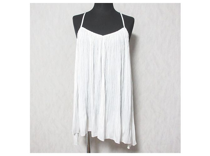 Autre Marque Top de malha cropped sobreposto Snidel Marrom Branco - vista 5