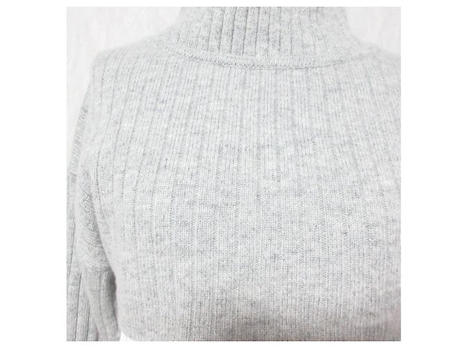Autre Marque Top de malha cropped sobreposto Snidel Marrom Branco - vista 8
