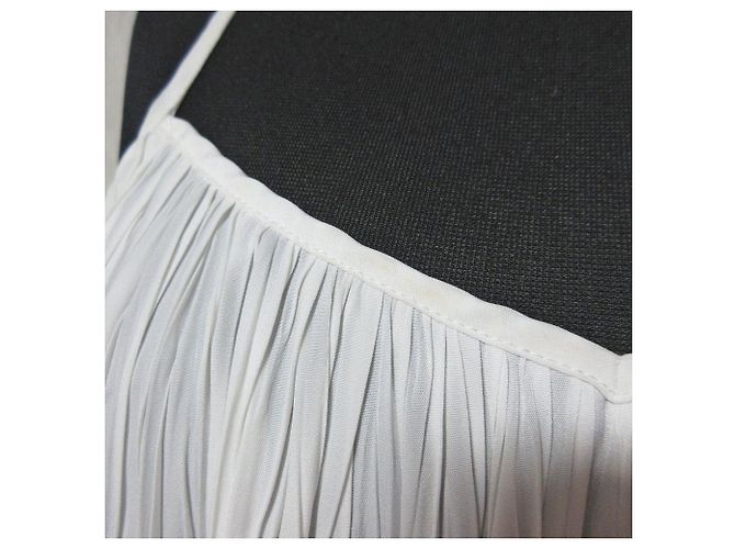 Autre Marque Top de malha cropped sobreposto Snidel Marrom Branco - vista 9