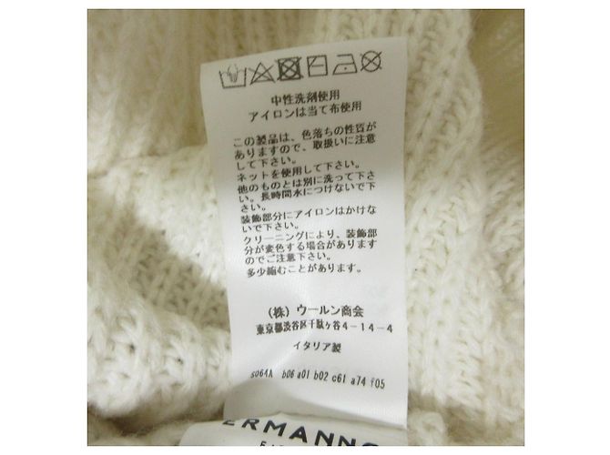Autre Marque ERMANNO FIRENZE Argyle-Strickpullover aus Alpaka-Mischung Aus weiß - Ansicht 8