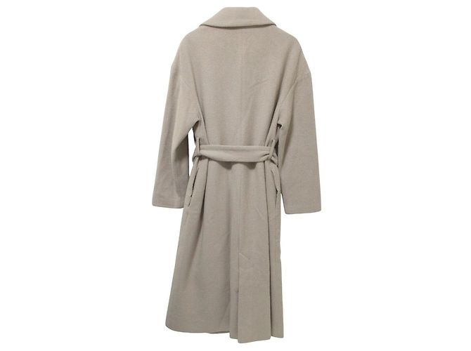 Autre Marque Y Abrigo de Lana con Cinturón Couture Beige - vista 2