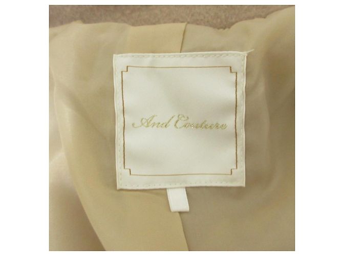 Autre Marque Y Abrigo de Lana con Cinturón Couture Beige - vista 3