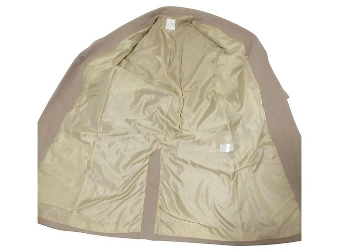 Autre Marque Y Abrigo de Lana con Cinturón Couture Beige - vista 6