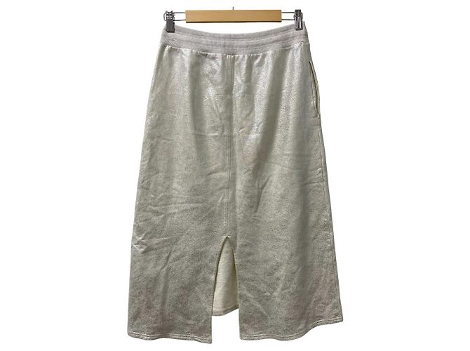 Autre Marque Falda recta de lame plateado PLAIN PEOPLE Plata Blanco - vista 3