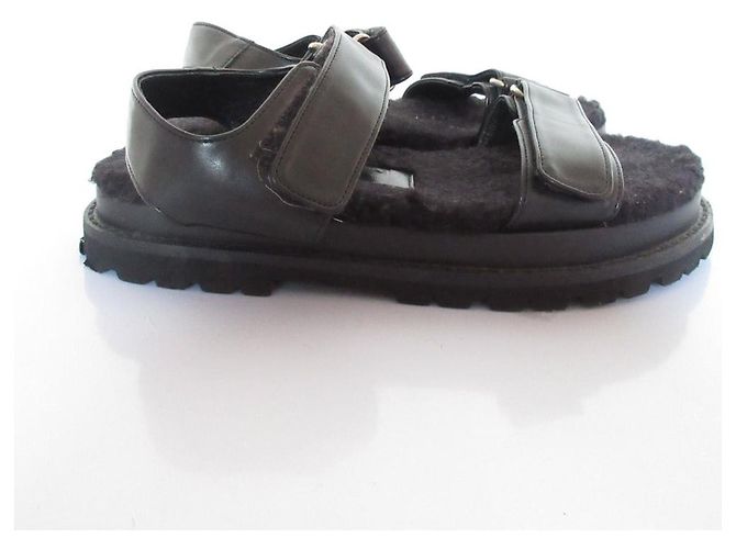Autre Marque Sandali HEWN in pelliccia Nero - vista 3