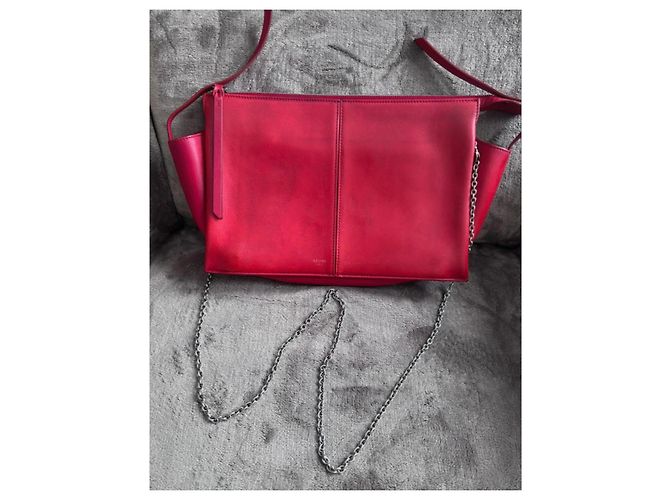 Clutch in pelle Tri-Fold di Céline Rosso - vista 9