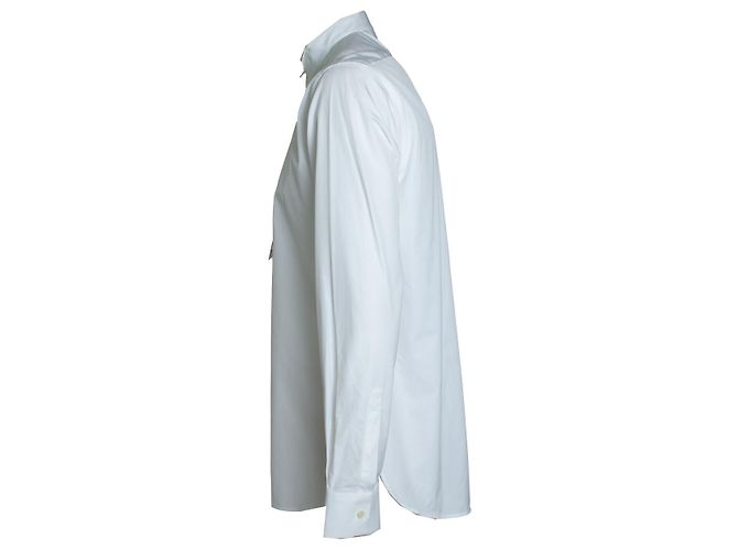 Saint Laurent, Camicia bianca basic con colletto rotondo Bianco - vista 2