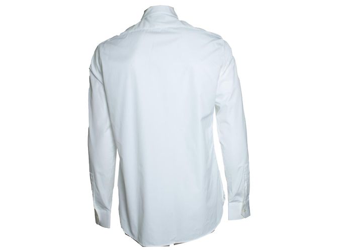 Saint Laurent, Camicia bianca basic con colletto rotondo Bianco - vista 3